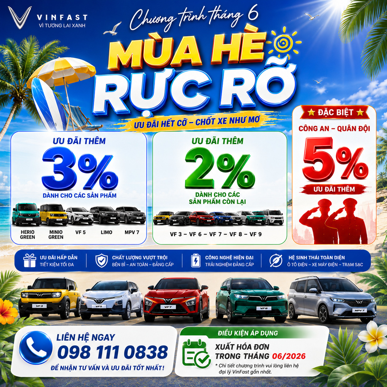 VinFast Hà Nam Bùng Nổ Khuyến Mãi  Mùa Hè Rực Rỡ  – Ưu Đãi Lên Đến 9% Trong Tháng 6/2026